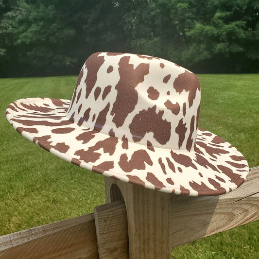 Big Brim Cow Print Hat