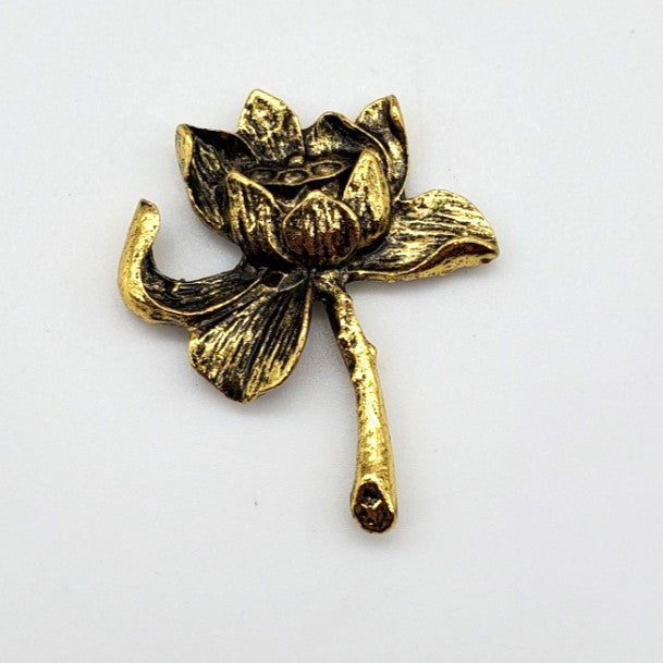 Gold Lotus Flower Concho