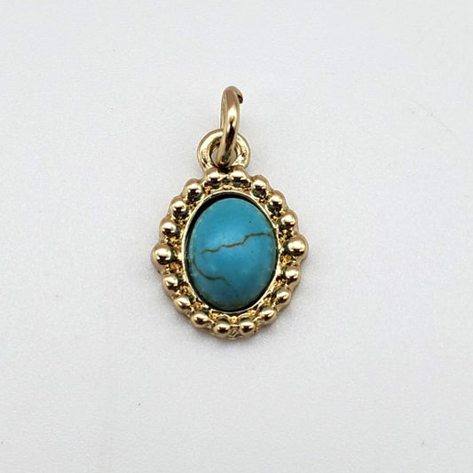 Gold Turquoise Concho Charm