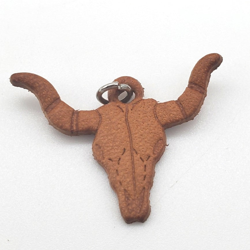 LEATHER COW SKULL CHARM