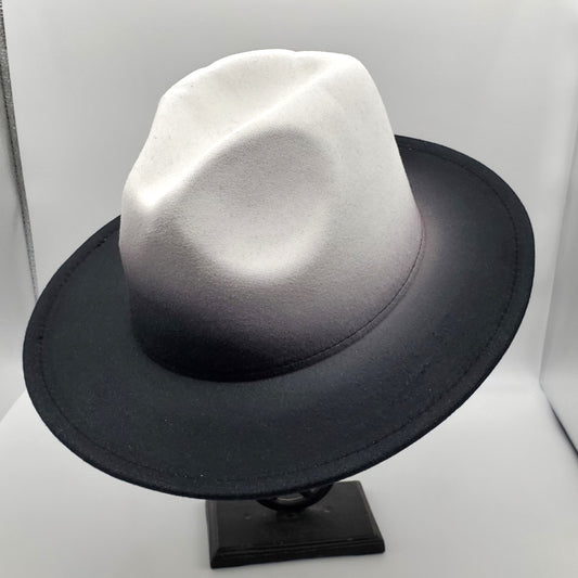 Small Brim Ombre White Hat