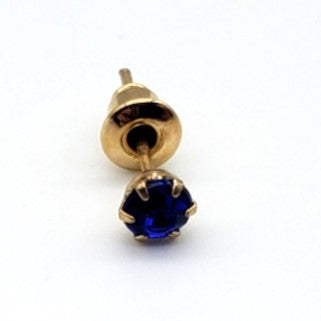 Royal Blue & Gold Rhinestone Pin