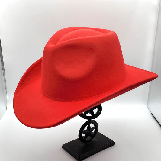 Western Small Brim Red Hat