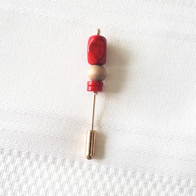 Red & Wood Pin