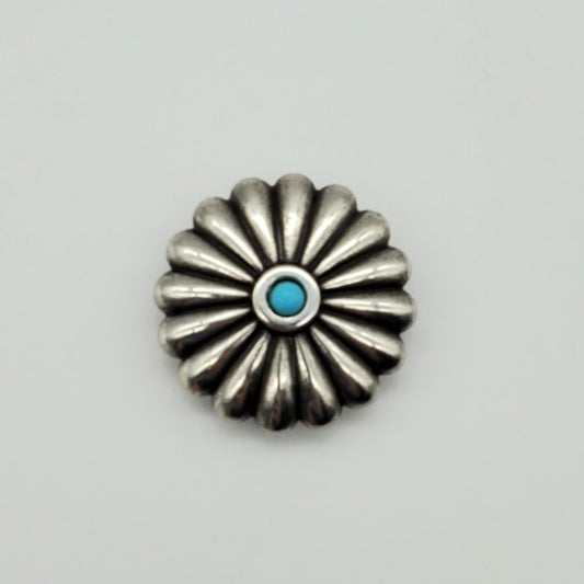 Turquoise Silver Flower Concho
