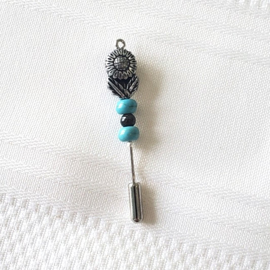 Turquoise Sunflower Pin
