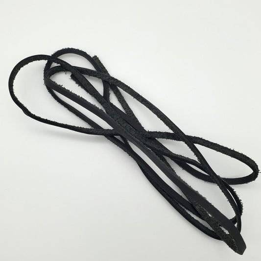 Black Genuine Leather Cord Double Wrap