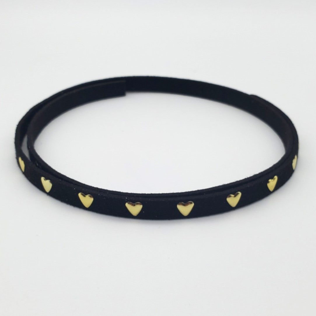 Black & Gold Heart Ribbon