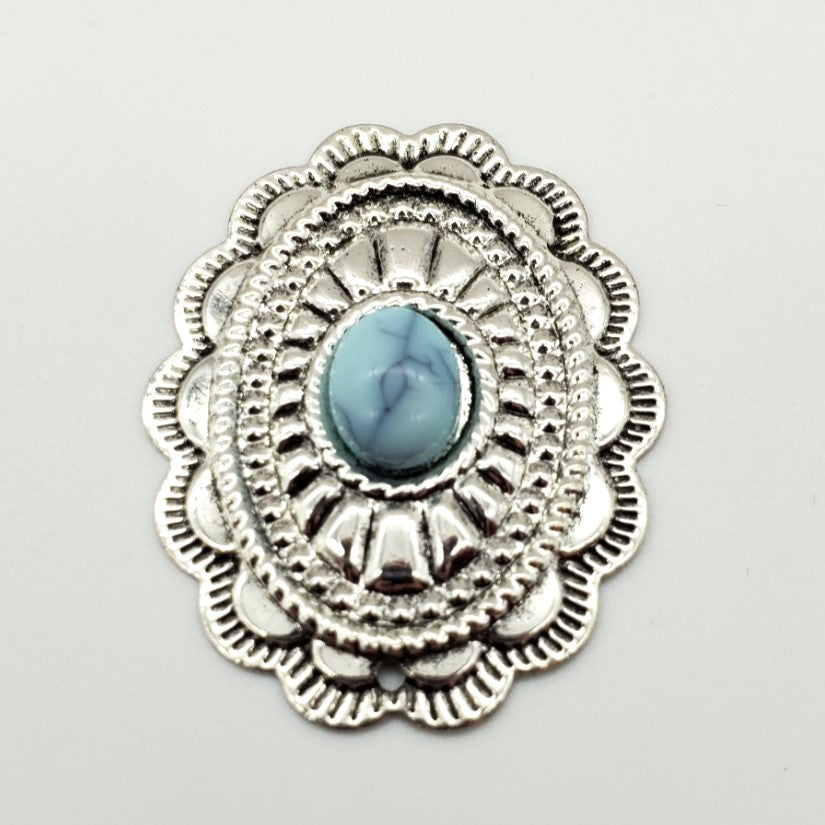 Concho Oval Silver Turquoise