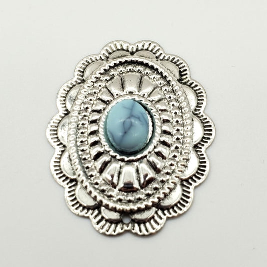 Concho Oval Silver Turquoise