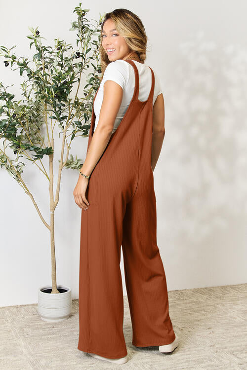 Full Size Wide Strap Overall with Pockets
